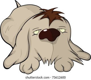Sad dog.Cartoon