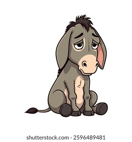 Sad Donkey Eeyore Cartoon Illustration