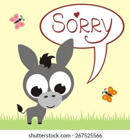 Sad donkey says sorry