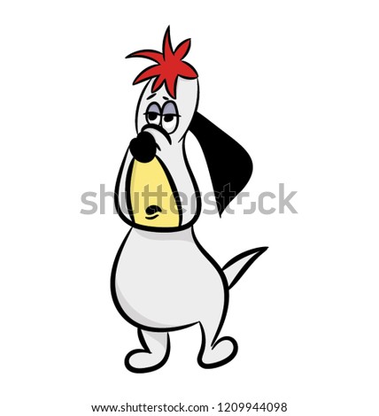 Sad Droopy Dog Cartoon Stock Vector (Royalty Free) 1209944098