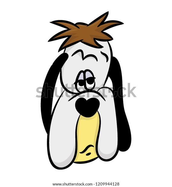 Sad Droopy Dog Cartoon Stock Vector (Royalty Free) 1209944128
