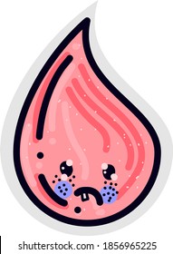 Sad drop, ilustración, vector sobre fondo blanco