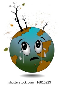 Sad Earth - Vector