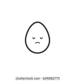 Sad egg border icon on a white background. Emotions. 
