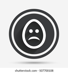 Sad egg face sign icon. Sadness symbol.