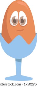 Sad egg , illustration, vector on white background