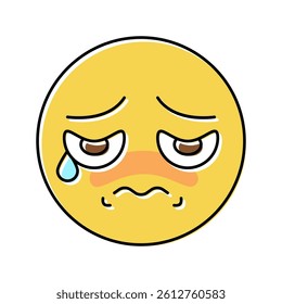 sad emoji color icon vector. sad emoji sign. isolated symbol illustration
