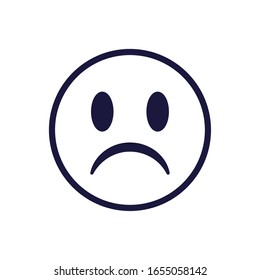 Sad emoji cara plana diseño ícono de estilo plano, expresión de caricatura tierno personaje emoticono perfil juguete facial adorable y tema de medios sociales Ilustración vectorial