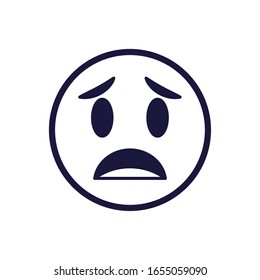 Sad emoji cara plana diseño ícono de estilo plano, expresión de caricatura tierno personaje emoticono perfil juguete facial adorable y tema de medios sociales Ilustración vectorial