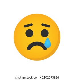 El diseño vectorial del icono de estilo plano de los emojis tristes. 