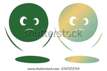 Sad emoji face with unhappy expression, depressed character symbol for mood and emotion