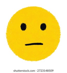 Vector de cara de emoji triste, icono de emoción amarillo dibujado a mano, expresión de dibujos animados simple