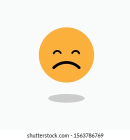 Sad Emoji Faces Vector Icon for Apps and Websites.