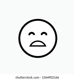 Sad Emoji Faces Vector Icon for Apps and Websites.