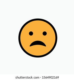 Sad Emoji Faces Vector Icon for Apps and Websites.