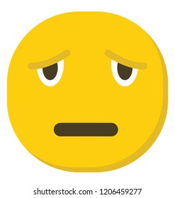 
A sad emoji flat icon vector 
