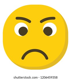
A sad emoji flat icon vector 
