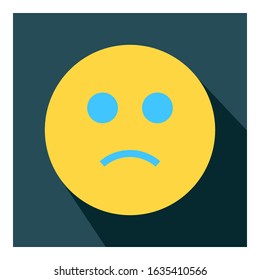 Sad emoji flat icon vector - ui icon vector