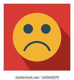 Sad emoji flat icon vector - ui icon vector