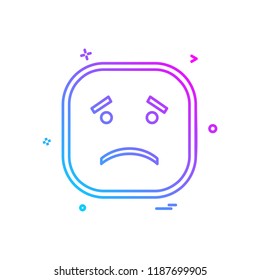 Sad emoji icon design vector