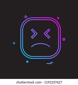 Sad emoji icon design vector