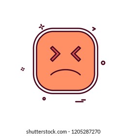 Sad emoji icon design vector
