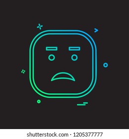 Sad emoji icon design vector