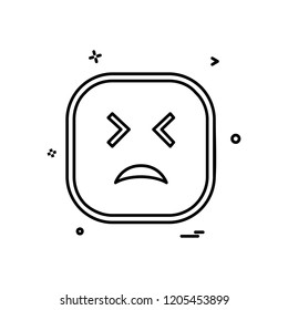 Sad emoji icon design vector