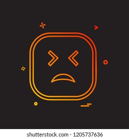 Sad emoji icon design vector