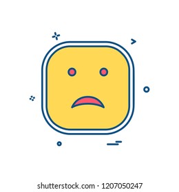 Sad emoji icon design vector
