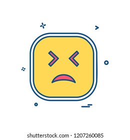 Sad emoji icon design vector