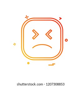 Sad emoji icon design vector