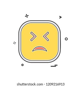 Sad emoji icon design vector