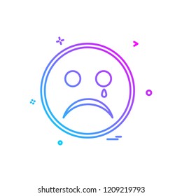 Sad emoji icon design vector