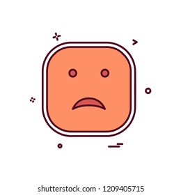 Sad emoji icon design vector