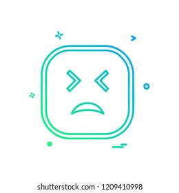 Sad emoji icon design vector