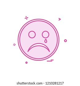 Sad emoji icon design vector