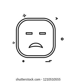 Sad emoji icon design vector
