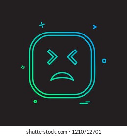Sad emoji icon design vector