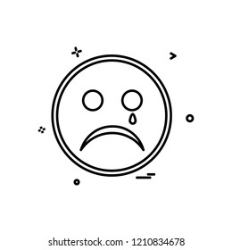 Sad emoji icon design vector