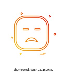 Sad emoji icon design vector