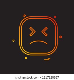 Sad emoji icon design vector