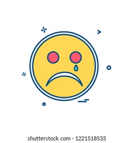 Sad emoji icon design vector
