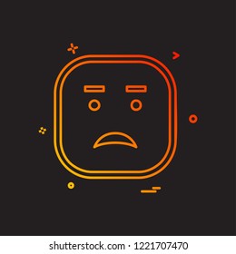 Sad emoji icon design vector