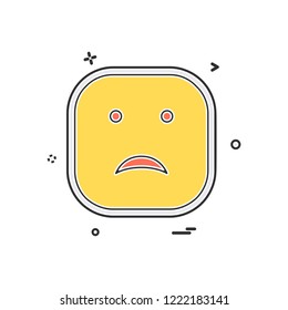 Sad emoji icon design vector