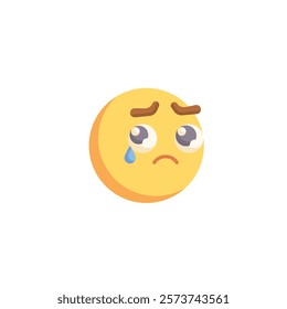 Sad emoji icon flat vector design