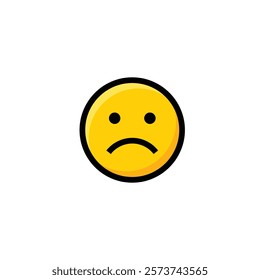 Sad emoji icon flat vector design