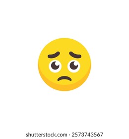 Sad emoji icon flat vector design