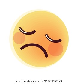 vector aislado del icono del emoticono triste