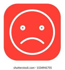 Sad emoji icon in trendy flat style isolated. Vector illustration. 